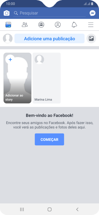 Pressione Adicione uma publicação. Pressione Adicione uma publicação.