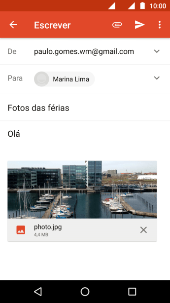 Pressione o ícone de enviar quando você terminar de escrever seu e-mail. Pressione o ícone de enviar quando você terminar de escrever seu e-mail.