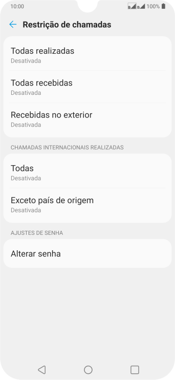 Pressione o tipo de bloqueio desejado. Pressione o tipo de bloqueio desejado.