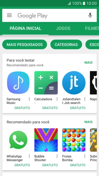 Deslize para a direita a partir do lado esquerdo da tela. Deslize para a direita a partir do lado esquerdo da tela.