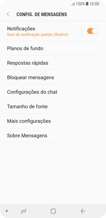 Pressione Mais configurações. Pressione Mais configurações.