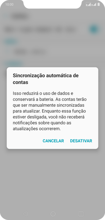 Pressione DESATIVAR para desativar a função. Pressione DESATIVAR para desativar a função.