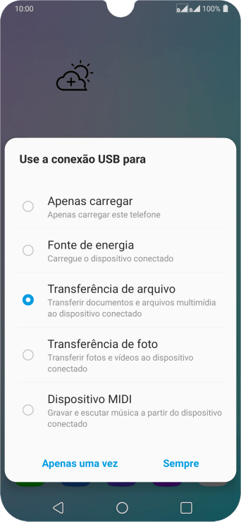 Pressione Transferência de arquivo. Pressione Transferência de arquivo.