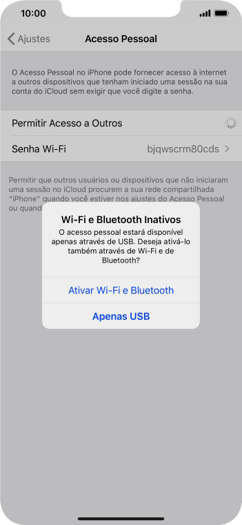 Se o Wi-Fi estiver desativado, você deve pressionar Ativar Wi-Fi e Bluetooth. Se o Wi-Fi estiver desativado, você deve pressionar Ativar Wi-Fi e Bluetooth.
