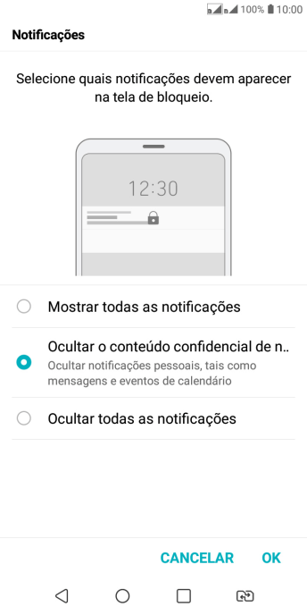 Pressione a configuração desejada. Pressione a configuração desejada.