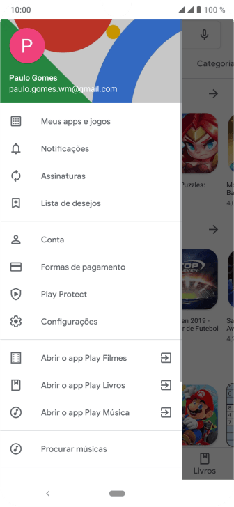Pressione Configurações. Pressione Configurações.