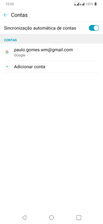 Pressione Adicionar conta. Pressione Adicionar conta.