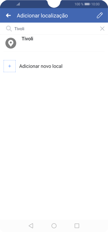 Pressione o local desejado. Pressione o local desejado.