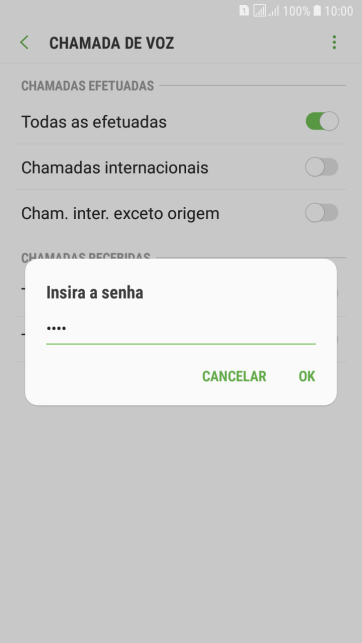 Digite sua senha de bloqueio, e pressione OK. Digite sua senha de bloqueio, e pressione OK.