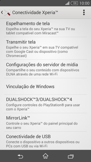 Pressione Conectividade de USB. Pressione Conectividade de USB.