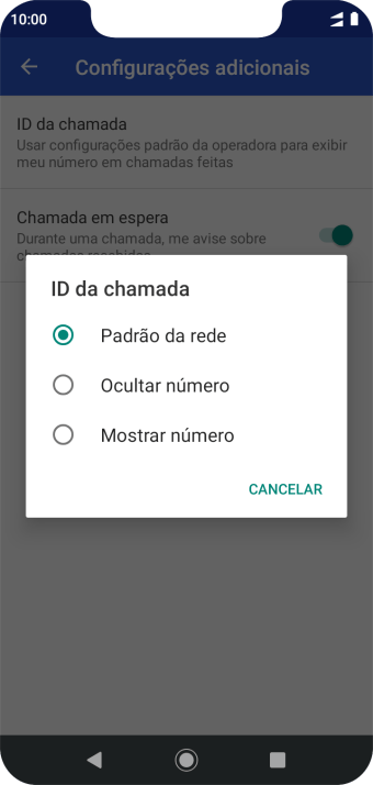 Pressione Mostrar número para ativar a identificação do seu número. Pressione Mostrar número para ativar a identificação do seu número.