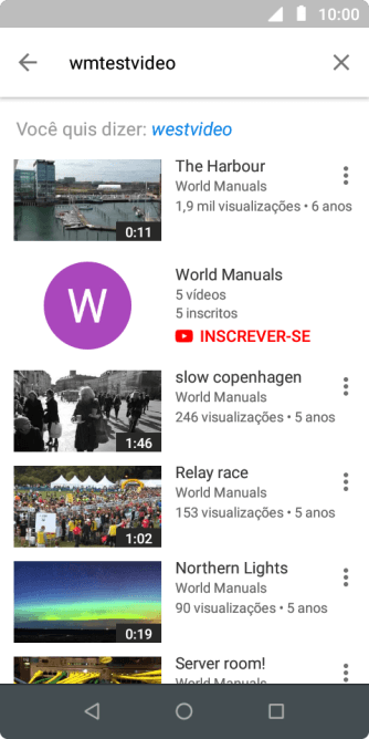 Pressione o vídeo desejado. Pressione o vídeo desejado.
