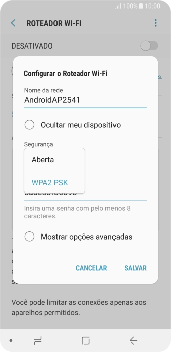 Pressione WPA2 PSK para proteger seu Roteador Wi-Fi com uma senha. Pressione WPA2 PSK para proteger seu Roteador Wi-Fi com uma senha.