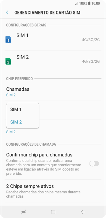 Pressione a configuração desejada. Pressione a configuração desejada.