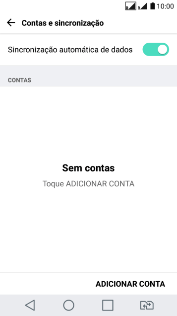 Pressione ADICIONAR CONTA. Pressione ADICIONAR CONTA.