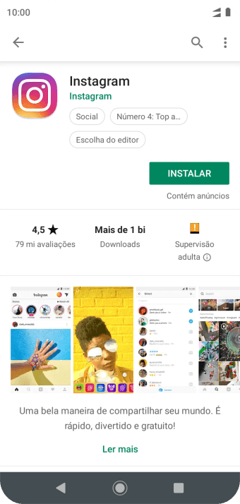 Pressione INSTALAR, e siga as indicações da tela para instalar o app. Pressione INSTALAR, e siga as indicações da tela para instalar o app.