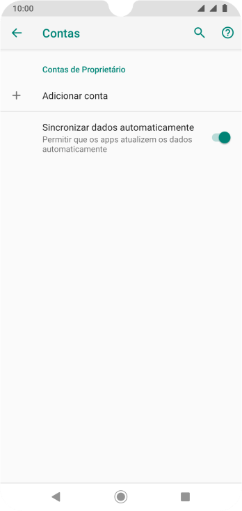 Pressione Adicionar conta. Pressione Adicionar conta.