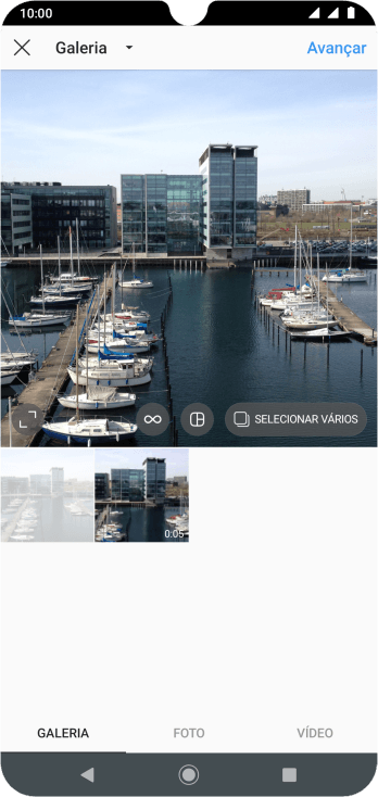 Pressione GALERIA, e navegue até a pasta desejada. Pressione GALERIA, e navegue até a pasta desejada.