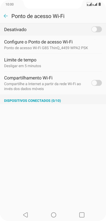 Pressione Configure o Ponto de acesso Wi-Fi. Pressione Configure o Ponto de acesso Wi-Fi.