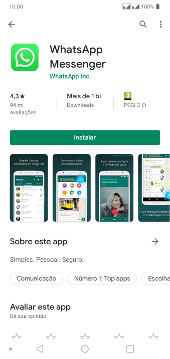 Pressione Instalar, e siga as indicações da tela para instalar o app. Pressione Instalar, e siga as indicações da tela para instalar o app.