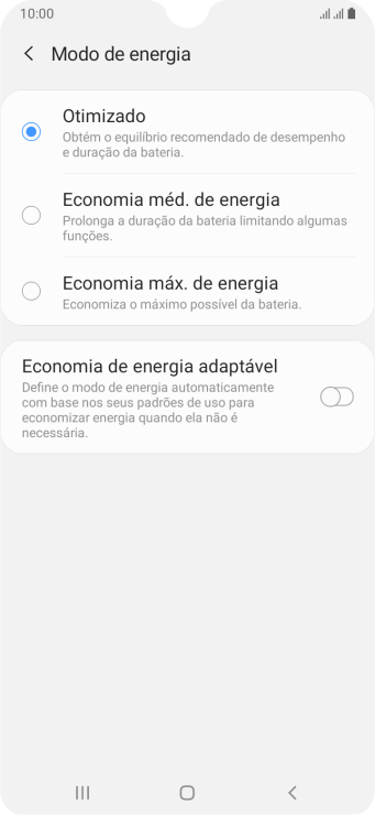Pressione a configuração desejada. Pressione a configuração desejada.