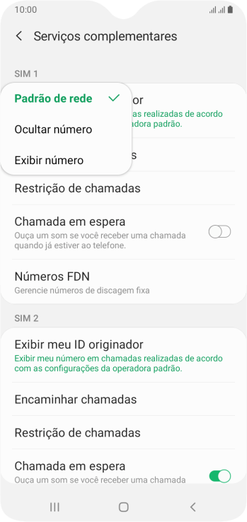 Pressione Exibir número para ativar a identificação do seu número. Pressione Exibir número para ativar a identificação do seu número.