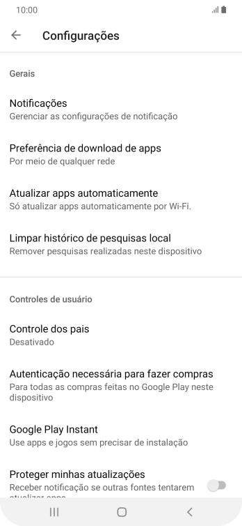 Pressione Atualizar apps automaticamente. Pressione Atualizar apps automaticamente.