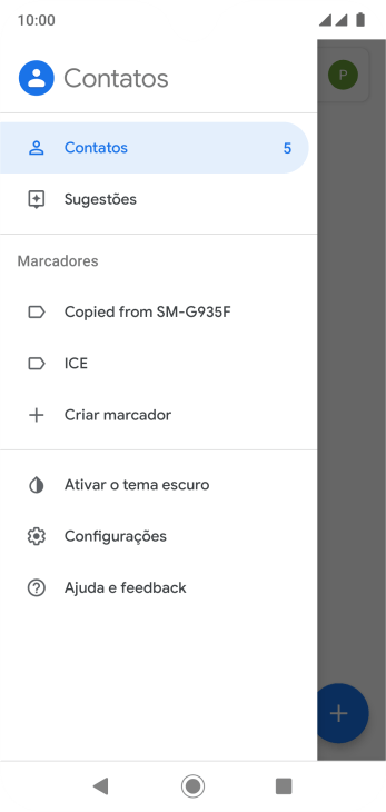 Pressione Configurações. Pressione Configurações.