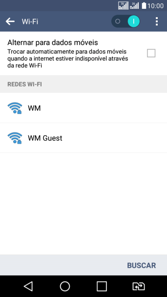 Pressione a rede Wi-Fi desejada. Pressione a rede Wi-Fi desejada.