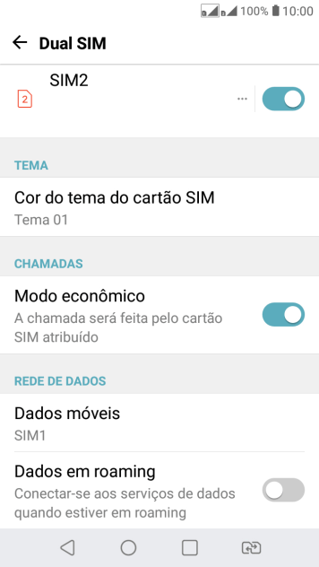 Pressione Dados móveis. Pressione Dados móveis.