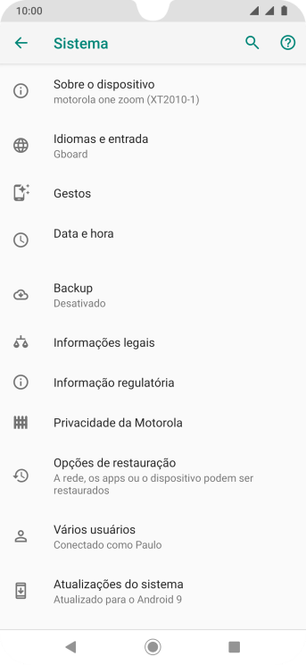 Pressione Opções de restauração. Pressione Opções de restauração.