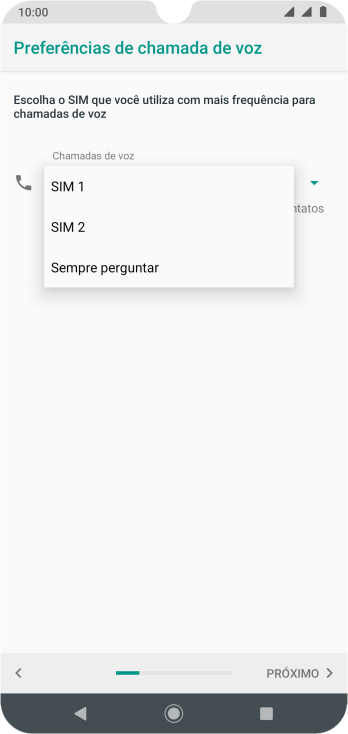 Pressione a configuração desejada. Pressione a configuração desejada.