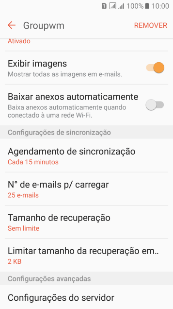 Pressione Agendamento de sincronização. Pressione Agendamento de sincronização.