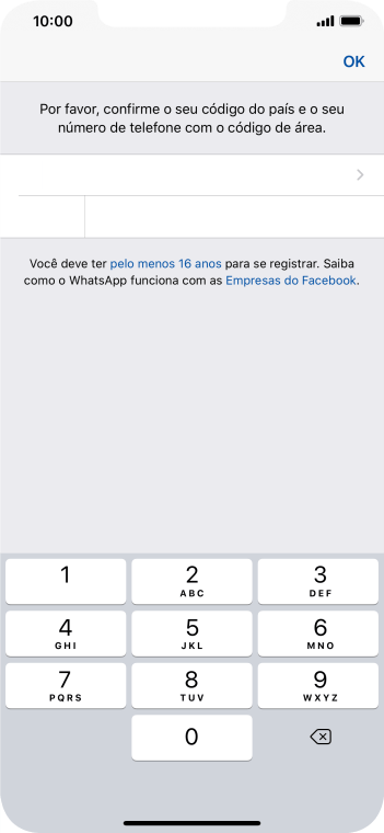 Pressione OK, e siga as instruções da tela para confirmar o número do celular. Pressione OK, e siga as instruções da tela para confirmar o número do celular.