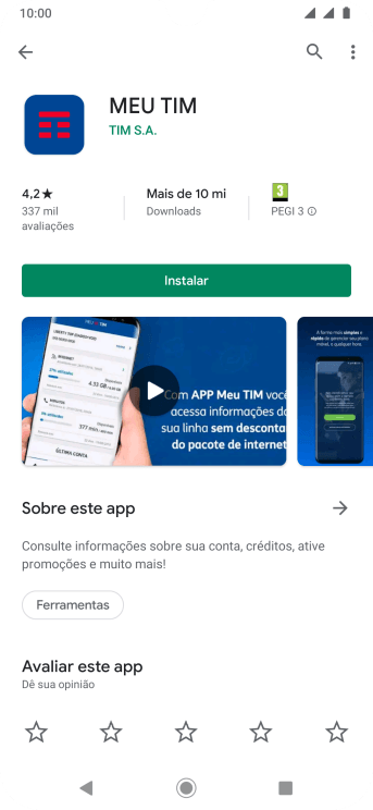 Pressione Instalar, e siga as indicações da tela para instalar o app. Pressione Instalar, e siga as indicações da tela para instalar o app.