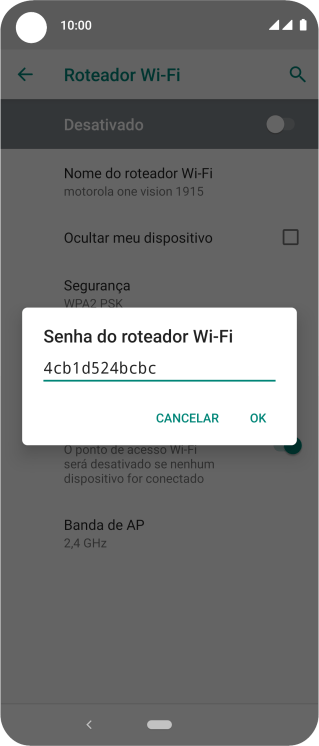Digite a senha desejada e pressione OK. Digite a senha desejada e pressione OK.