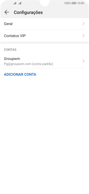 Pressione a conta de e-mail desejada. Pressione a conta de e-mail desejada.