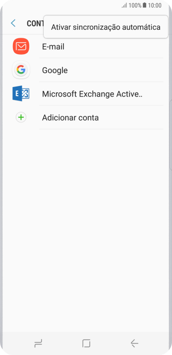 Pressione Ativar sincronização automática. Pressione Ativar sincronização automática.