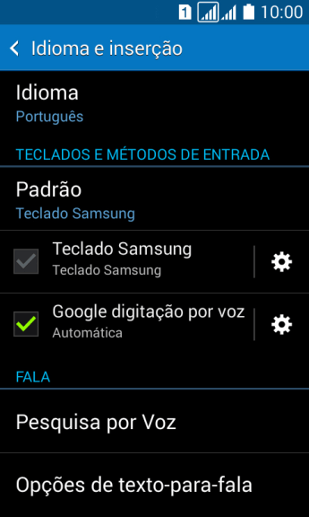 Pressione o ícone de configurações ao lado de Pressione o ícone de configurações ao lado de