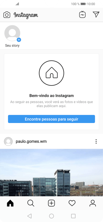 Pressione o ícone de busca. Pressione o ícone de busca.