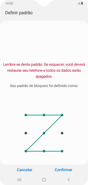 Repita o código do celular selecionado, e pressione Confirmar. Repita o código do celular selecionado, e pressione Confirmar.