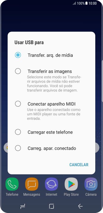 Pressione Transfer. arq. de mídia para ativar a função. Pressione Transfer. arq. de mídia para ativar a função.