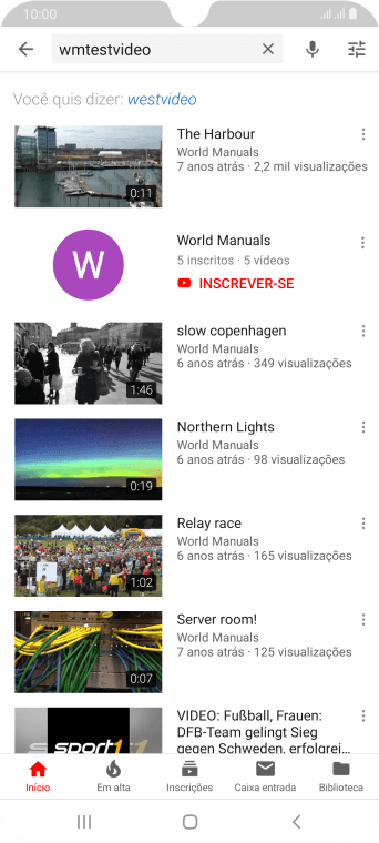Pressione o vídeo desejado. Pressione o vídeo desejado.