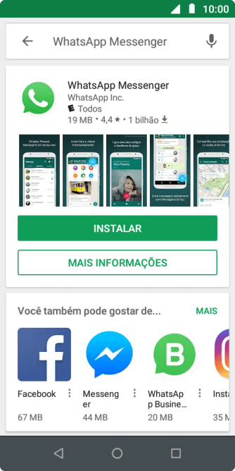 Pressione WhatsApp Messenger. Pressione WhatsApp Messenger.