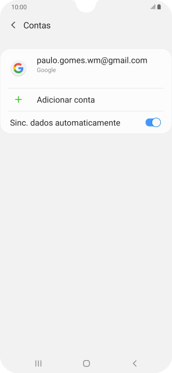 Pressione Adicionar conta. Pressione Adicionar conta.