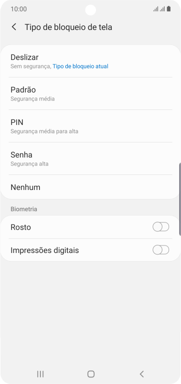 Pressione Impressões digitais. Pressione Impressões digitais.