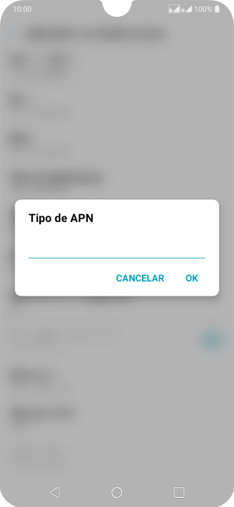 Digite default e pressione OK. Digite default e pressione OK.