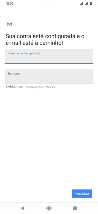 Pressione Seu nome, e digite o nome de remetente desejado. Pressione Seu nome, e digite o nome de remetente desejado.