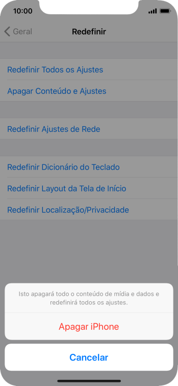Pressione Apagar iPhone. Pressione Apagar iPhone.