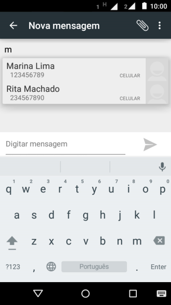Pressione o contato desejado. Pressione o contato desejado.